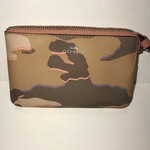 COACH Wild Camo Corner Zip Wristlet